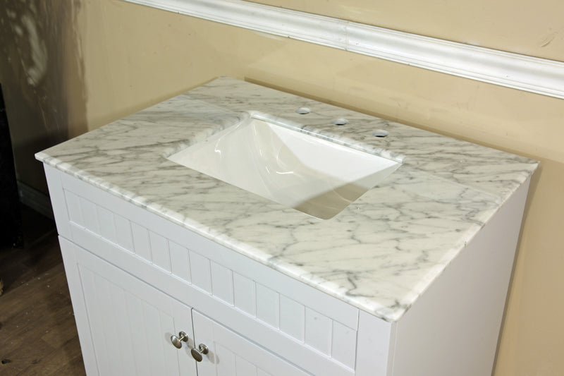 Bellaterra 32" Single Sink Vanity Wood White Cabinet Only 7615-WH