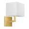 Dainolite 1 Light Incandescent Wall Sconce Aged Brass with White Shade 77-1W-AGB-WH