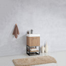 Vinnova Design Alistair 18B" Single Sink Bath Vanity with White Grain Stone Countertop