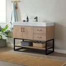 Vinnova Design Alistair 42B" Single Vanity with White Grain Stone Countertop