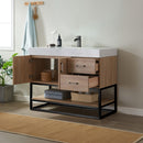 Vinnova Design Alistair 42B" Single Vanity with White Grain Stone Countertop