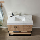 Vinnova Design Alistair 42B" Single Vanity with White Grain Stone Countertop