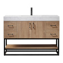 Alistair 48B" Single Vanity Oak with White Grain Stone Countertop