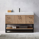 Alistair 48B" Single Vanity Oak with White Grain Stone Countertop