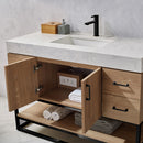 Alistair 48B" Single Vanity Oak with White Grain Stone Countertop