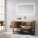 Alistair 48B" Single Vanity Oak with White Grain Stone Countertop