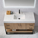 Alistair 48B" Single Vanity Oak with White Grain Stone Countertop