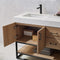 Alistair 60B" Double Vanity Oak with White Grain Stone Countertop