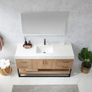 Alistair 60BS" Single Sink Bath Vanity Oak with White Grain Stone Countertop