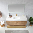 Alistair 60" Single Sink Bath Vanity Oak with White Grain Stone Countertop