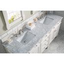 James Martin Brittany 72" Bright White Double Vanity with 3 cm Carrara Marble Top 650-V72-BW-3CAR