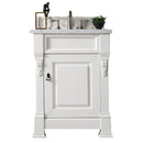 James Martin Brookfield 26" Bright White Single Vanity with 3 cm Carrara Marble Top 147-V26-BW-3CAR