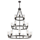 Saloon Chandelier shown in the Matte Black finish with a Clear shade