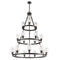 Saloon Chandelier shown in the Matte Black finish with a Clear shade