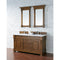 James Martin Brookfield 60" Country Oak Double Vanity with 3 cm Classic White Quartz Top 147-114-5671-3CLW