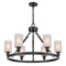 Saloon Chandelier shown in the Matte Black finish with a Matte White shade