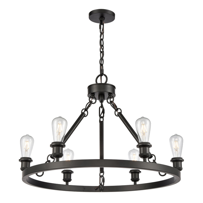 Saloon Chandelier shown in the Matte Black finish