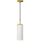 Dainolite 1 Light Incandescent Pendant Aged Brass with White Glass 83202-AGB-WH