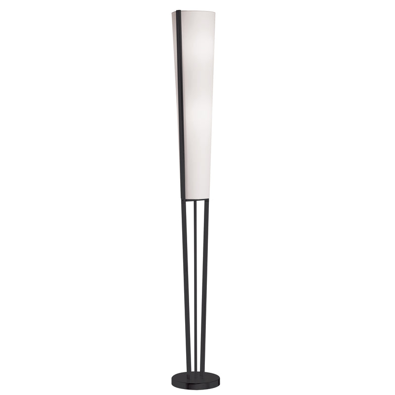Dainolite 2 Light Incandescent Floor Lamp Matte Black with White Shade 83323F-MB