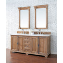 James Martin Providence 72" Double Vanity Cabinet Driftwood with 3 cm Classic White Quartz Top 238-105-5711-3CLW