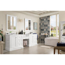 James Martin De Soto 94" Double Vanity Set Bright White with Makeup Table 3 cm Classic White Quartz Top 825-V94-BW-DU-CLW