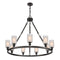 Saloon Chandelier shown in the Matte Black finish with a Matte White shade