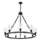 Saloon Chandelier shown in the Matte Black finish with a Clear shade