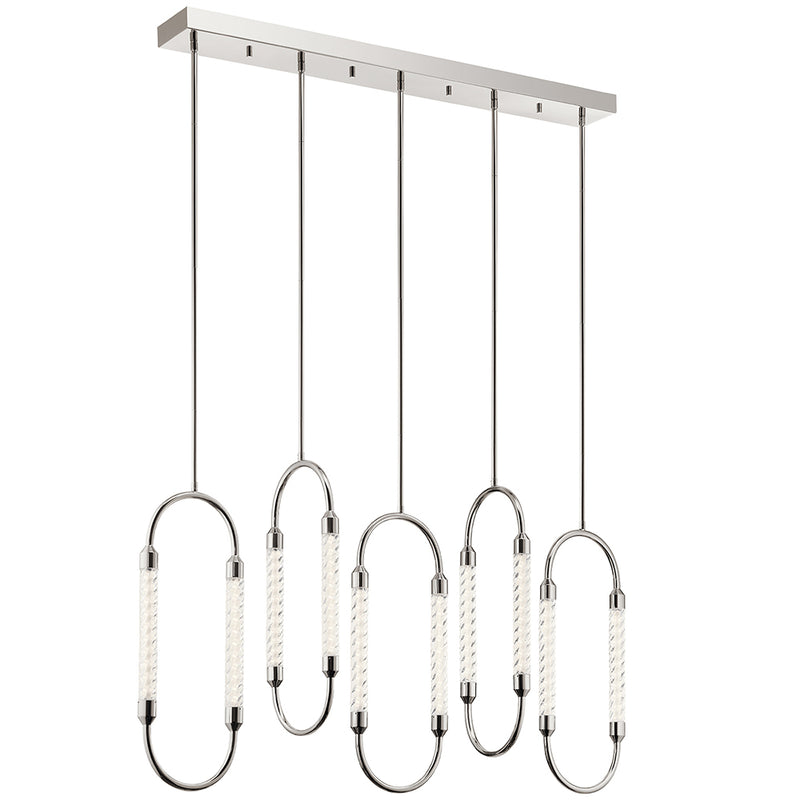 Kichler Delsey 5 Light Linear Pendant Cluster Polished Nickel 84147