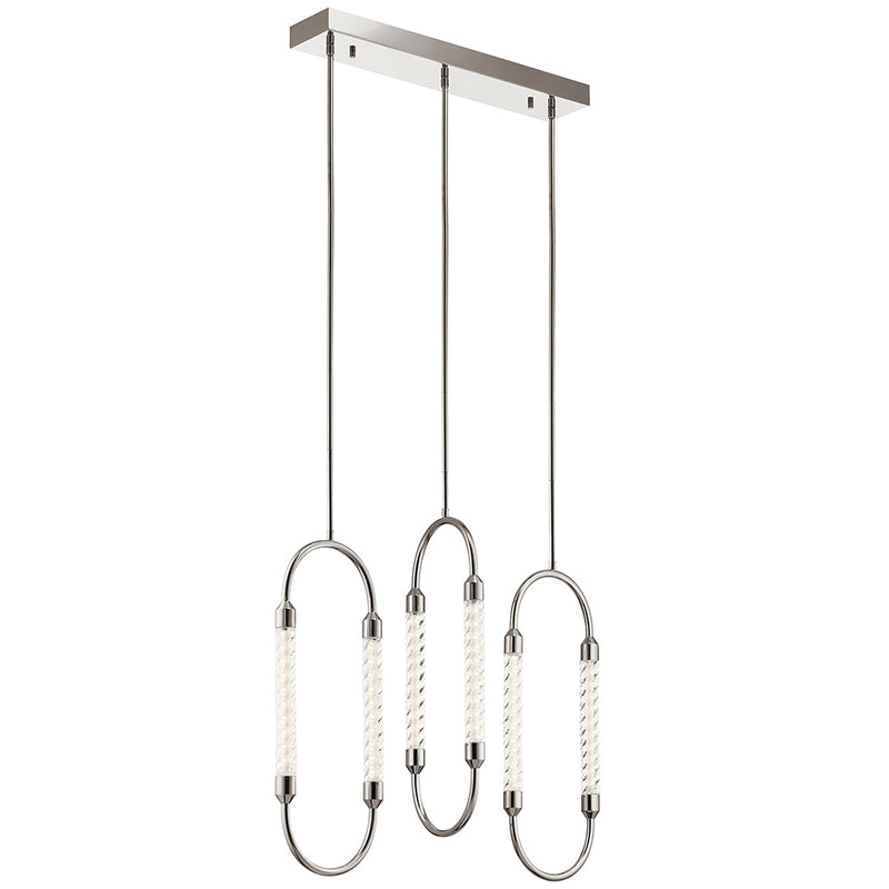 Kichler Delsey 3 Light Linear Pendant Cluster Polished Nickel 84149