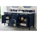 James Martin Brittany 72" Victory Blue Double Vanity with 3 cm Eternal Jasmine Pearl Quartz Top 650-V72-VBL-3EJP