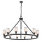 Saloon Chandelier shown in the Matte Black finish with a Matte White shade