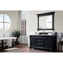 James Martin Brookfield 60" Antique Black Single Vanity with 3 cm Carrara Marble Top 147-114-5331-3CAR