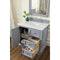 James Martin De Soto 36" Single Vanity Silver Gray with 3 cm Arctic Fall Solid Surface Top 825-V36-SL-3AF