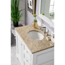 James Martin De Soto 36" Single Vanity Bright White with 3 cm Santa Cecilia Top 825-V36-BW-3ODSC