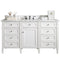 James Martin Brittany 60" Bright White Single Vanity with 3 cm Carrara Marble Top 650-V60S-BW-3CAR