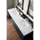 James Martin Brookfield 72" Antique Black Double Vanity with 3 cm Carrara Marble Top 147-114-5731-3CAR