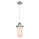 Centri Mini Pendant shown in the Polished Chrome finish with a Matte White shade