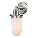 Centri Sconce shown in the Brushed Satin Nickel finish with a Matte White shade