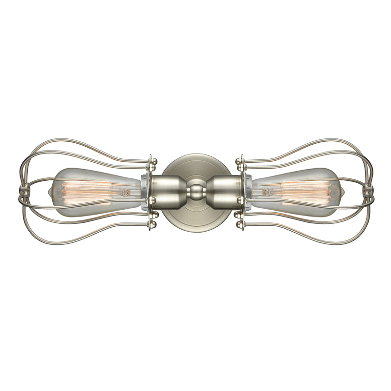 Muselet Bath Vanity Light shown in the Brushed Satin Nickel finish with a Brushed Satin Nickel shade