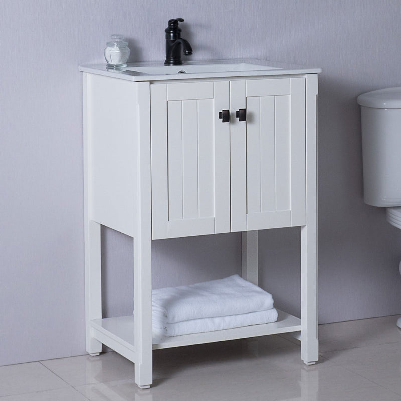 Bellaterra 24" Single Sink Vanity Manufactured Wood White 9006-24-WH