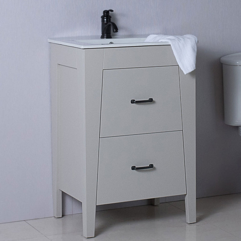 Bellaterra 24" Single Sink Vanity Manufactured Wood Light Gray 9008-24-LG