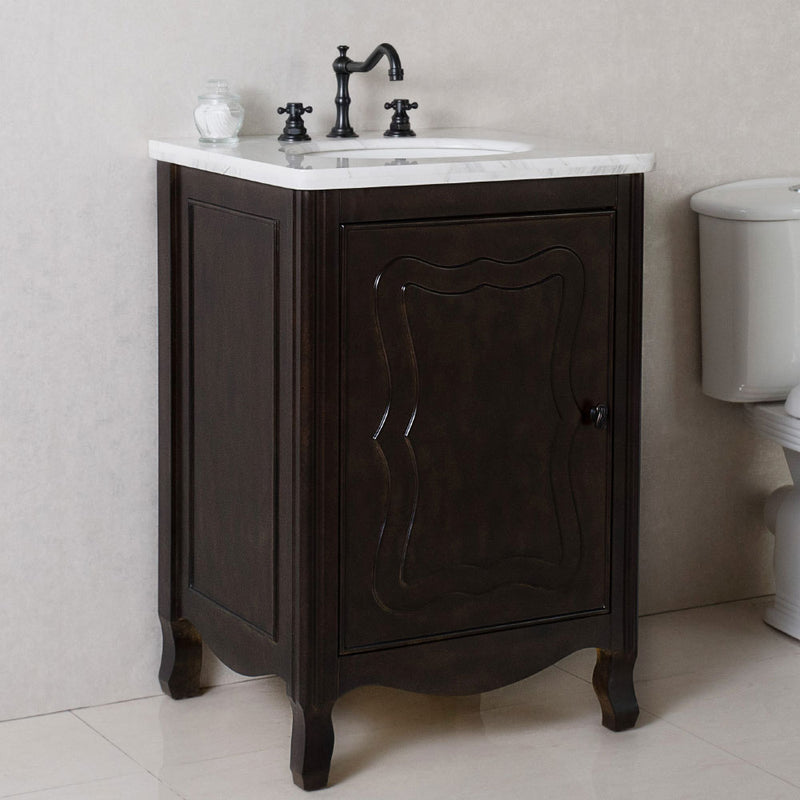 Bellaterra 24" Single Sink Vanity Manufactured Wood Sable Walnut 9010-24-SW-JW