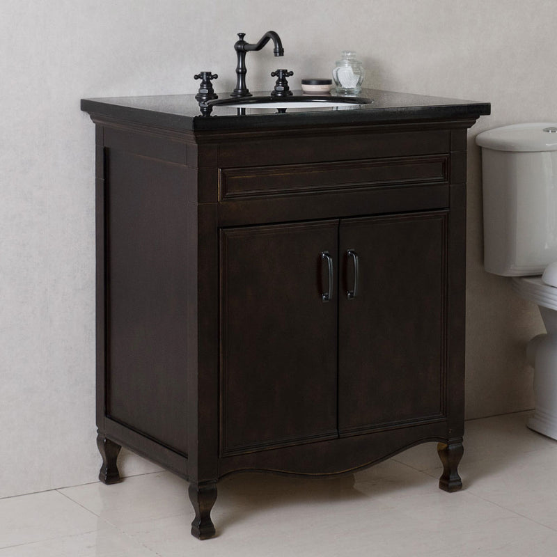 Bellaterra 30" Single Sink Vanity Manufactured Wood Sable Walnut 9011-30-SW-BG