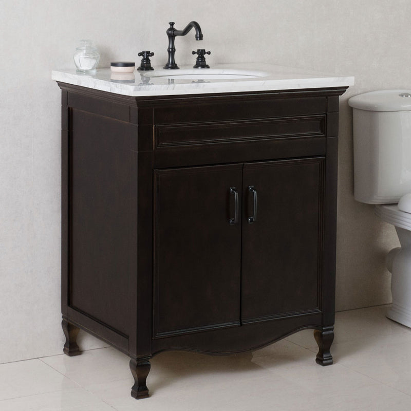 Bellaterra 30" Single Sink Vanity Manufactured Wood Sable Walnut 9011-30-SW-JW