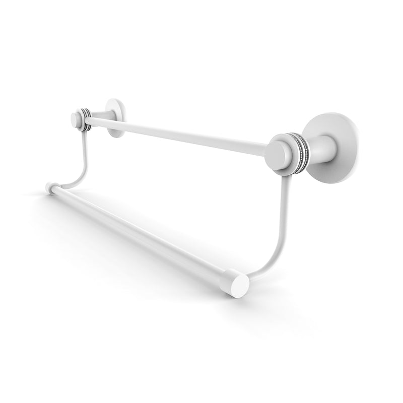 Allied Brass Mercury Collection 30 Inch Double Towel Bar with Dotted Accents 9072D-30-WHM