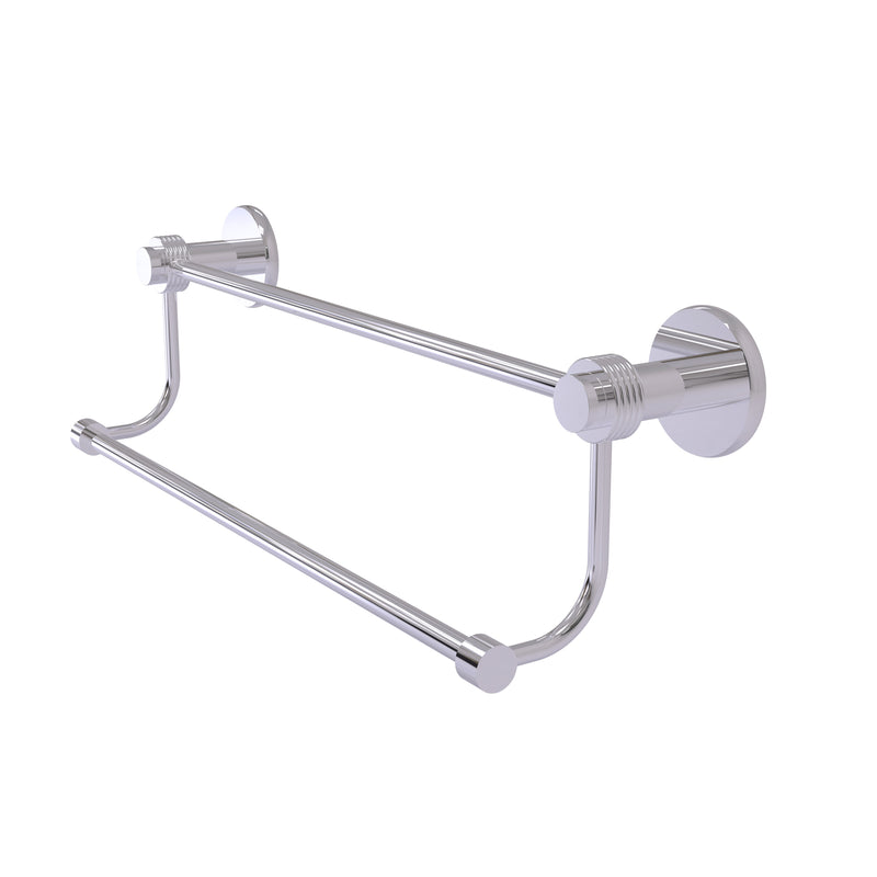 Allied Brass Mercury Collection 18 Inch Double Towel Bar with Groovy Accents 9072G-18-PC