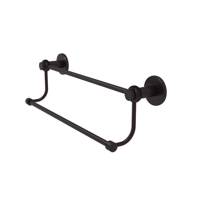 Allied Brass Mercury Collection 18 Inch Double Towel Bar with Twist Accents 9072T-18-ABR