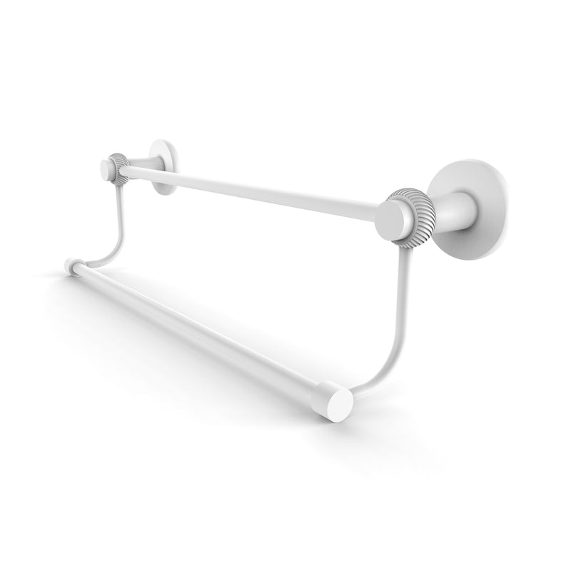 Allied Brass Mercury Collection 24 Inch Double Towel Bar with Twist Accents 9072T-24-WHM