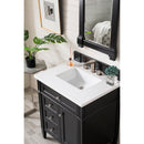 James Martin Brittany 30" Single Vanity Black Onyx with 3 cm Classic White Quartz Top 650-V30-BKO-3CLW