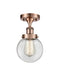 Beacon Semi-Flush Mount shown in the Antique Copper finish with a Clear shade